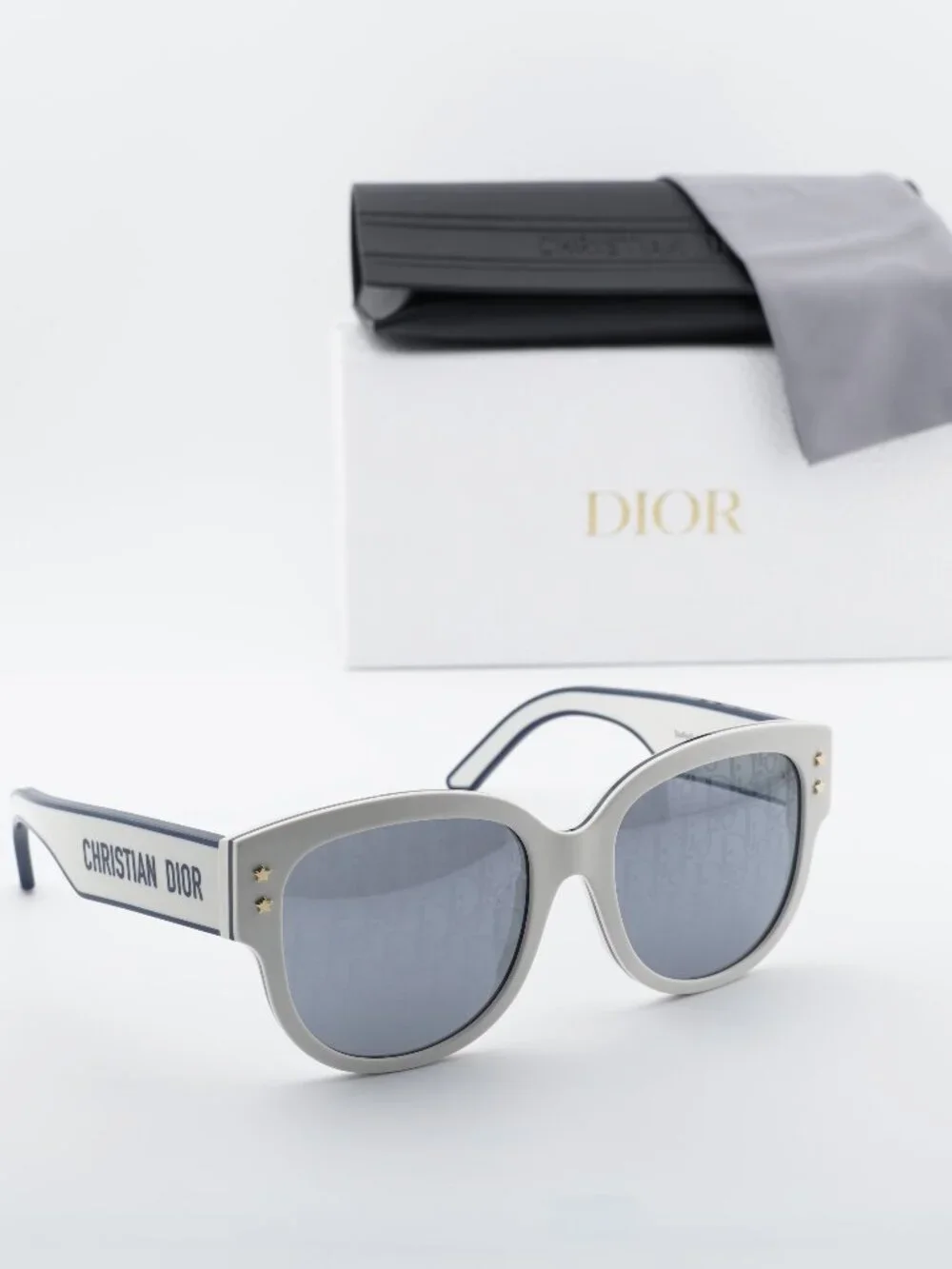 Dior DIORPACIFIC B2F 95A8 Square Sunglasses – White/Blue Green / Silver $310 $54